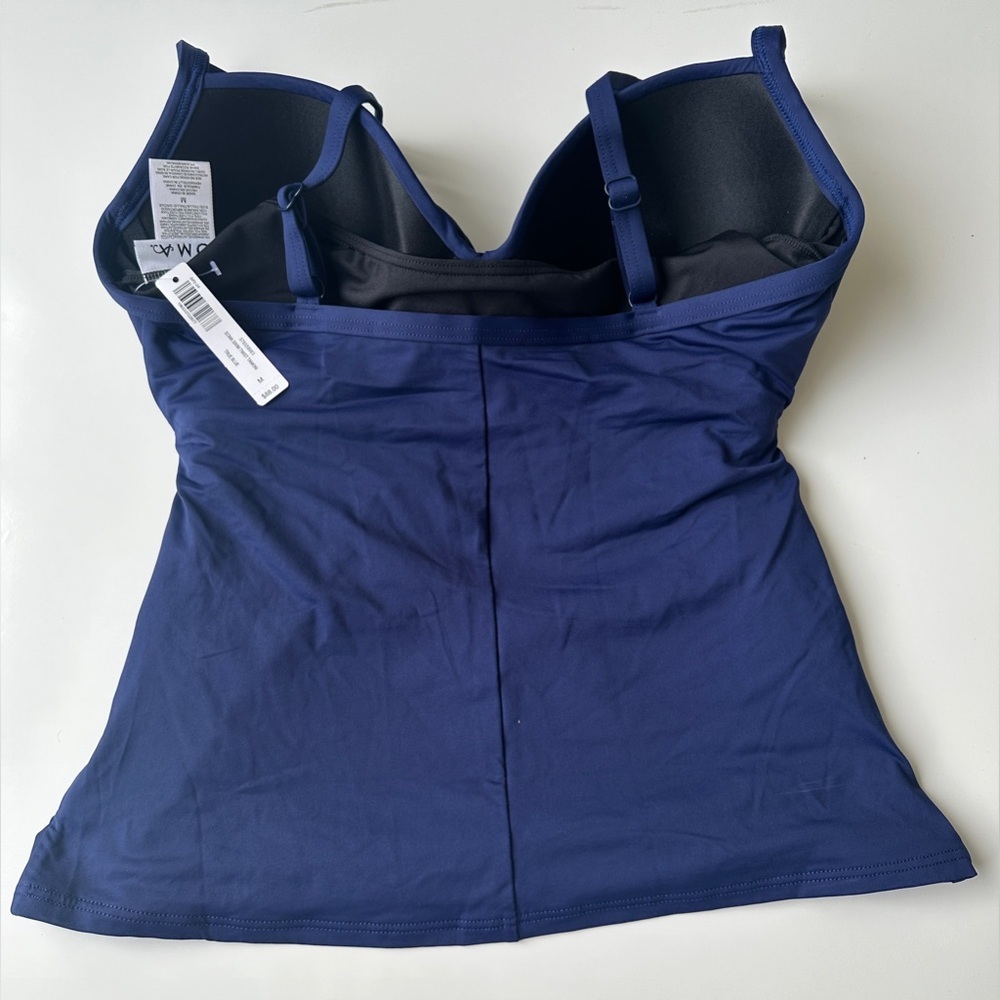 NWT Soma Swim Twist Tankini True Blue Underwire Bathing Suit Top Women’s Medium - Picture 3 of 8